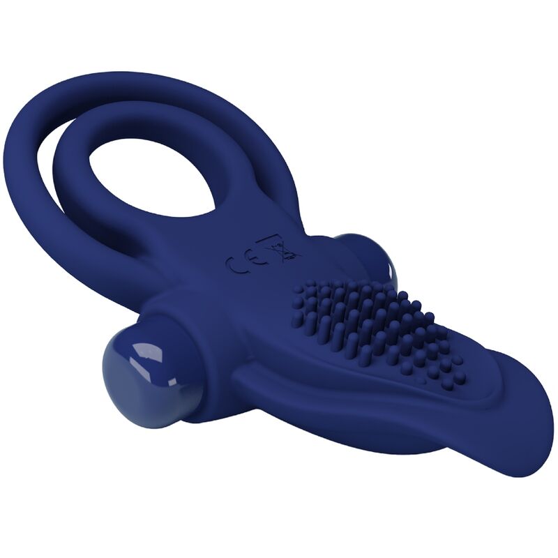 PRETTY LOVE - ANELLO PENE DOPPIO BRONSON CON VIBRAZIONE BLU