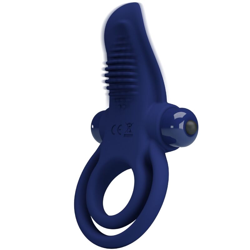 PRETTY LOVE - ANELLO PENE DOPPIO BRONSON CON VIBRAZIONE BLU