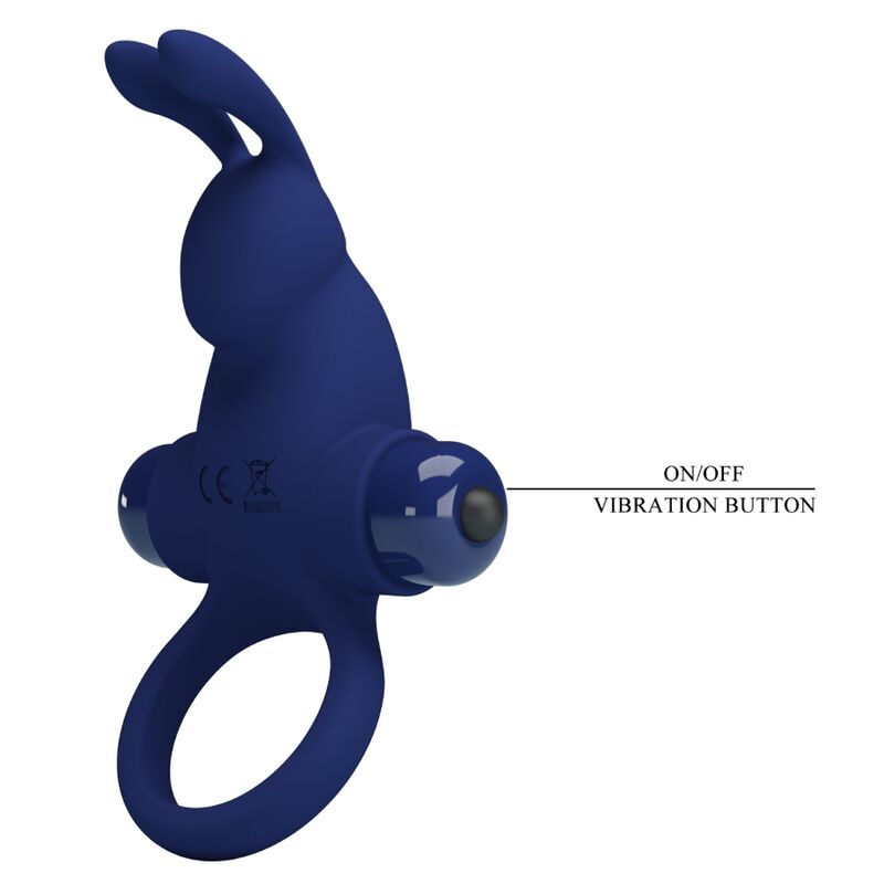 PRETTY LOVE - ANELLO PENE JIRO VIBRANTE CON RABBIT BLU