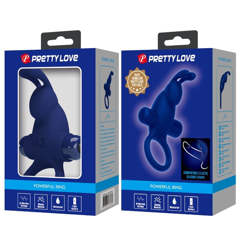 PRETTY LOVE - ANELLO PENE JIRO VIBRANTE CON RABBIT BLU