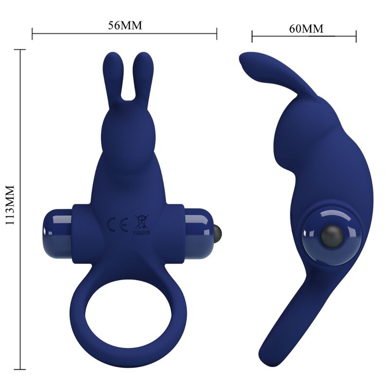 PRETTY LOVE - ANELLO PENE JIRO VIBRANTE CON RABBIT BLU