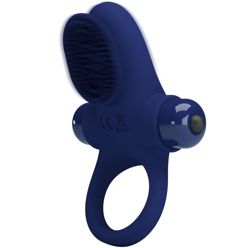 PRETTY LOVE - ANELLO PENE VIBRANTE CON STIMOLATORE CLITORIDEO BLU