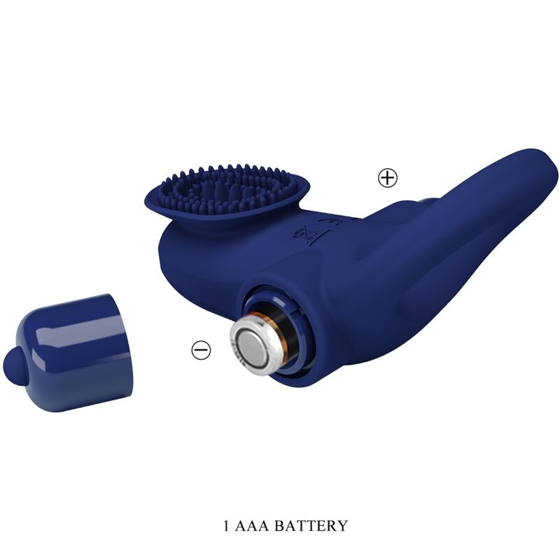 PRETTY LOVE - ANELLO PENE VIBRANTE CON STIMOLATORE CLITORIDEO BLU