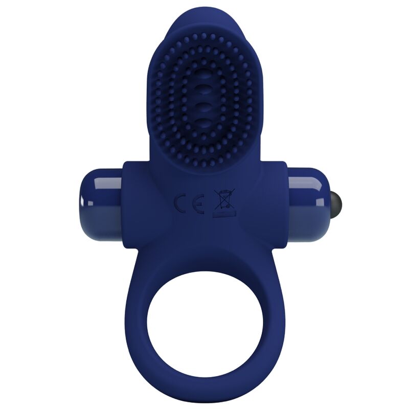 PRETTY LOVE - ANELLO PENE VIBRANTE CON STIMOLATORE CLITORIDEO BLU