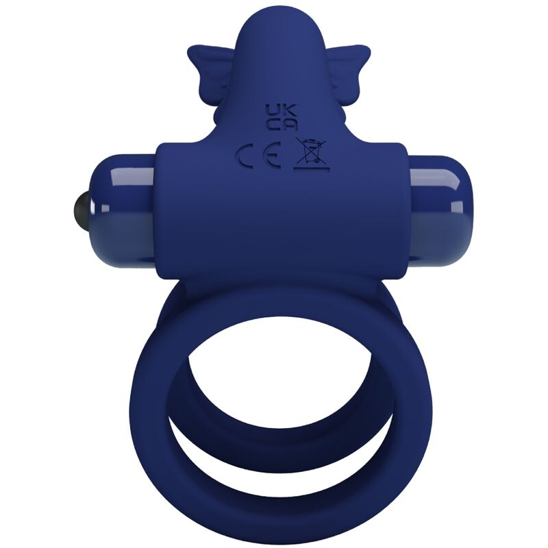 PRETTY LOVE - JAMELE  ANELLO DOPPIO CON VIBRAZIONE E STIMOLATORE A FARFALLA BLU