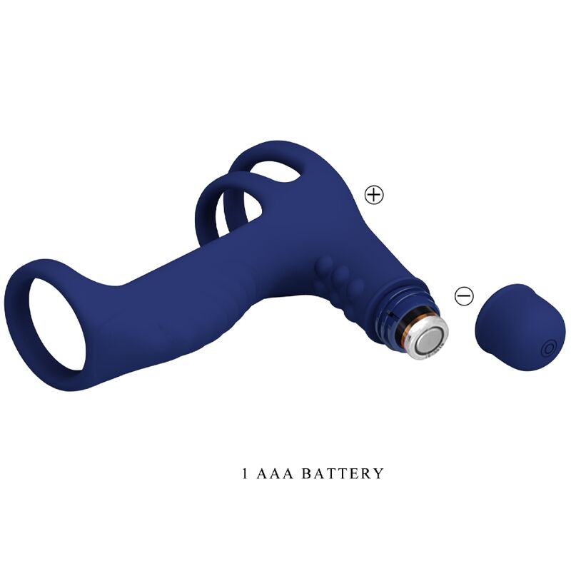 PRETTY LOVE - GUAINA PENE ELASTICA ELISH CON ANELLO VIBRANTE IN SILICONE BLU