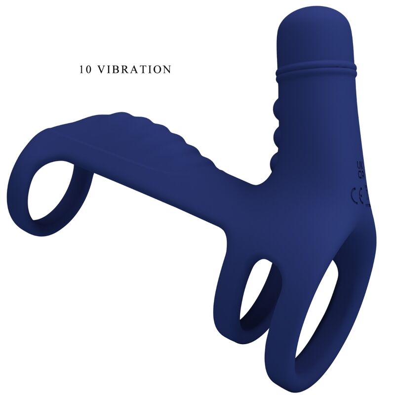 PRETTY LOVE - GUAINA PENE ELASTICA ELISH CON ANELLO VIBRANTE IN SILICONE BLU