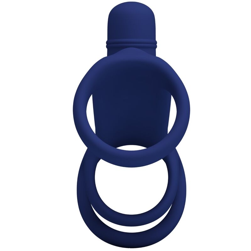PRETTY LOVE - GUAINA PENE ELASTICA ELISH CON ANELLO VIBRANTE IN SILICONE BLU