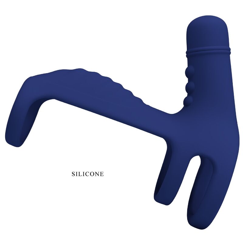 PRETTY LOVE - GUAINA PENE ELASTICA ELISH CON ANELLO VIBRANTE IN SILICONE BLU