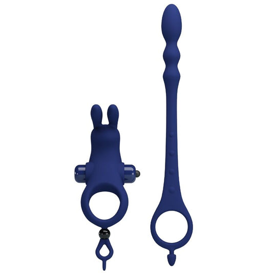 PRETTY LOVE - ANELLO PENE AYAD VIBRANTE CON RABBIT E PLUG BLU
