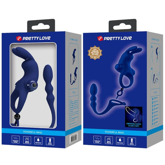 PRETTY LOVE - AYAD ANELLO VIBRANTE CON RABBIT E PLUG BLU
