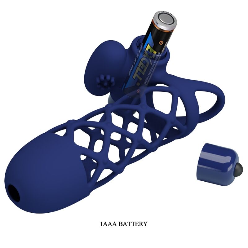 PRETTY LOVE - ANELLO PENE GIANN VIBRANTE CON GUAINA IN SILICONE BLU