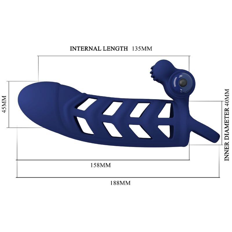 PRETTY LOVE - ANELLO PENE VIBRANTE ALTAF CON GUAINA IN SILICONE BLU