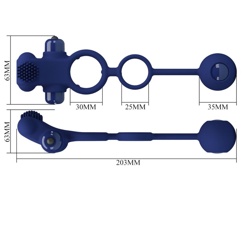 PRETTY LOVE - ANELLO PENE DOPPIO REMINGTON VIBRANTE CON PLUG BLU