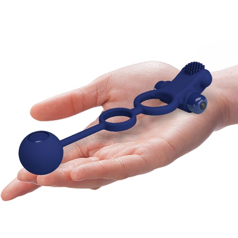 PRETTY LOVE - REMINGTON  ANELLO DOPPIO VIBRANTE CON PLUG BLU