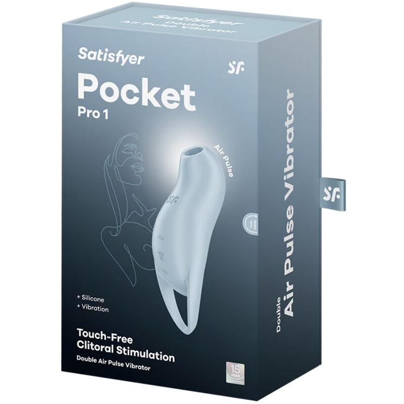 SATISFYER - POCKET PRO 1 STIMOLATORE SUCCHIA CLITORIDE AZZURRO