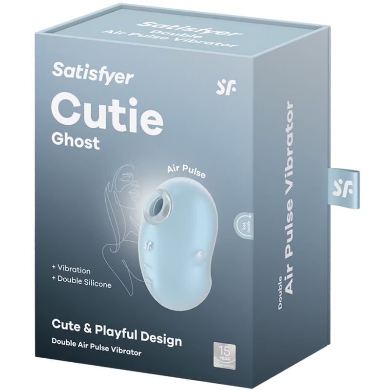 SATISFYER - CUTIE GHOST STIMOLATORE CLITORIDE LAY-ON AIR PULSE AZZURRO