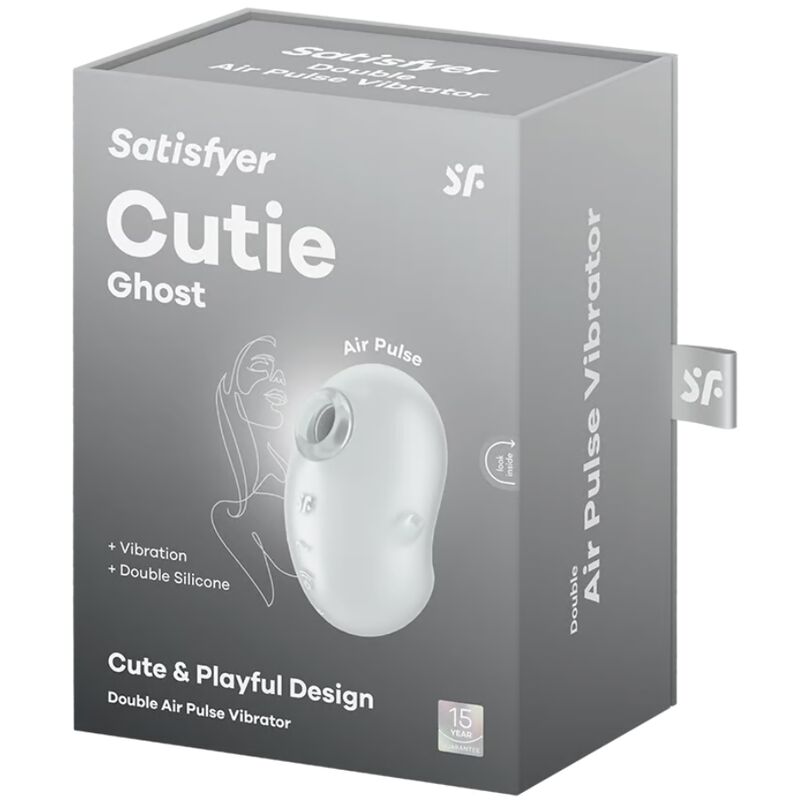 SATISFYER - CUTIE GHOST STIMOLATORE CLITORIDE LAY-ON AIR PULSE BIANCO