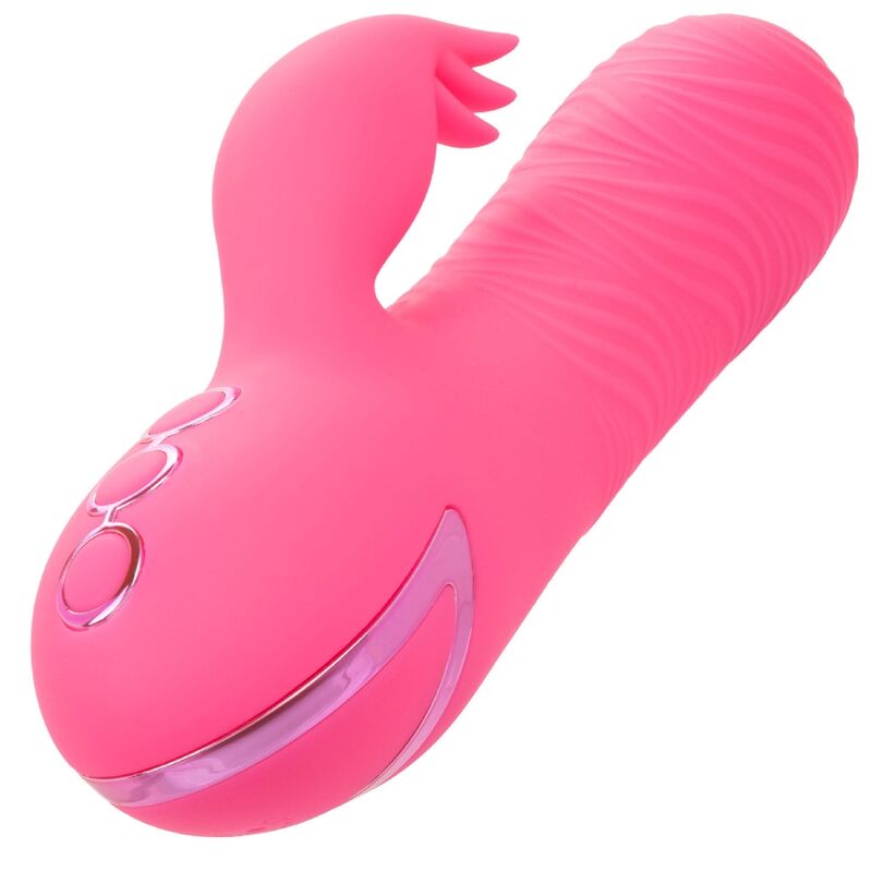VIBRATORE DOPPIO STIMOLATORE, ROTAZIONE PERLE, 10 FUNZIONI VIBRAZIONE