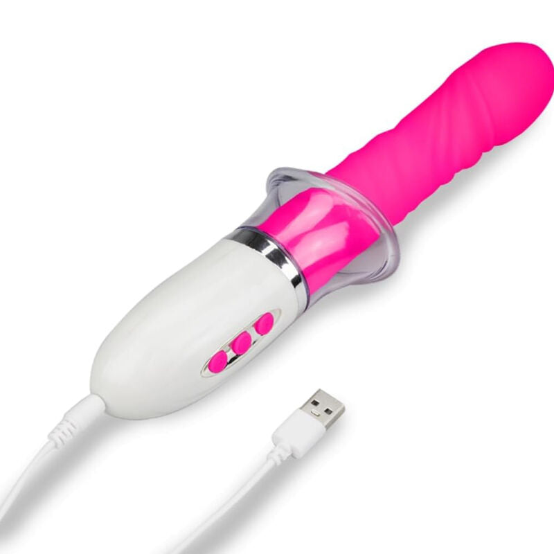 VIBRATORE CON ASPIRAZIONE, VIBRAZIONE E SPINTA, RICARICABILE