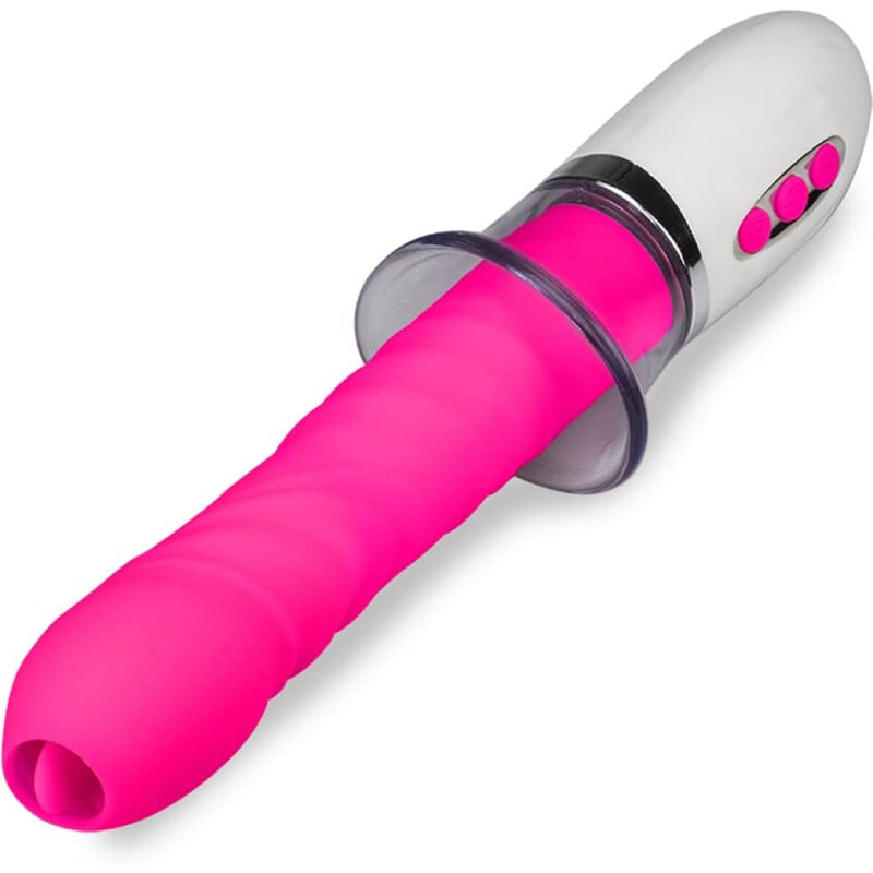 VIBRATORE CON ASPIRAZIONE, VIBRAZIONE E SPINTA, RICARICABILE