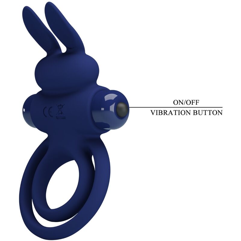 PRETTY LOVE - ANELLO PENE DOPPIO DAREY VIBRANTE CON RABBIT BLU