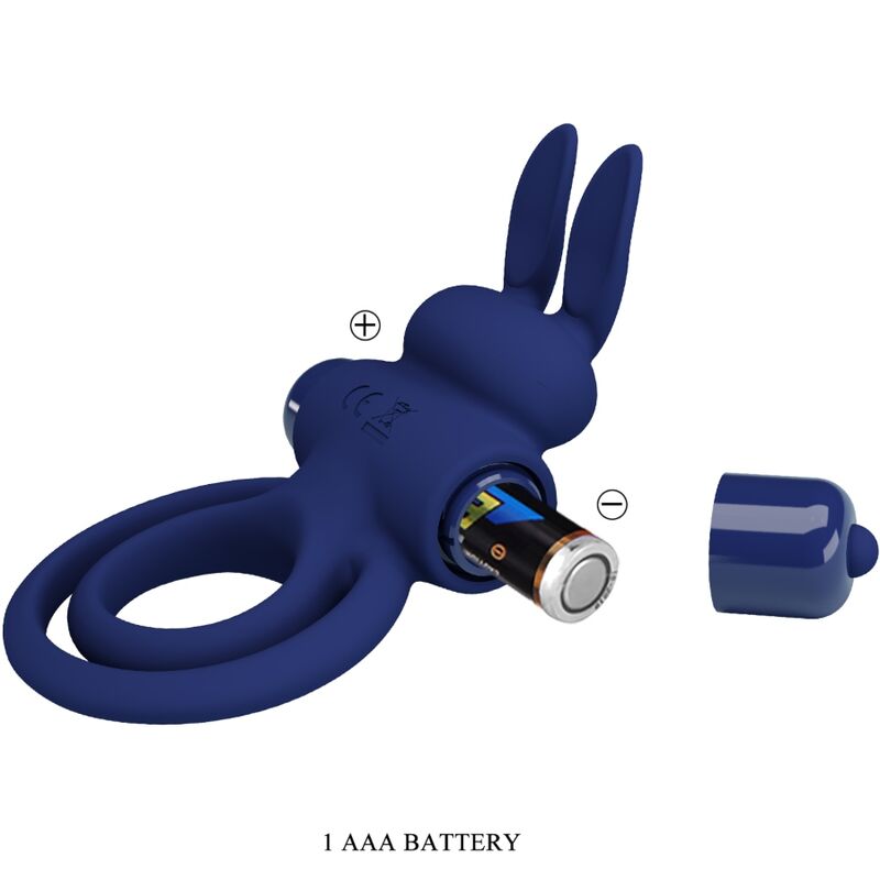 PRETTY LOVE - DAREY  ANELLO DOPPIO VIBRANTE CON RABBIT BLU