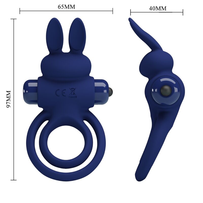 PRETTY LOVE - DAREY  ANELLO DOPPIO VIBRANTE CON RABBIT BLU