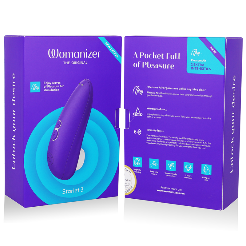 STIMOLATORE CLITORIDE CON TECNOLOGIA PLEASURE AIR, 6 LIVELLI DI INTENSITÀ, IMPERMEABILE