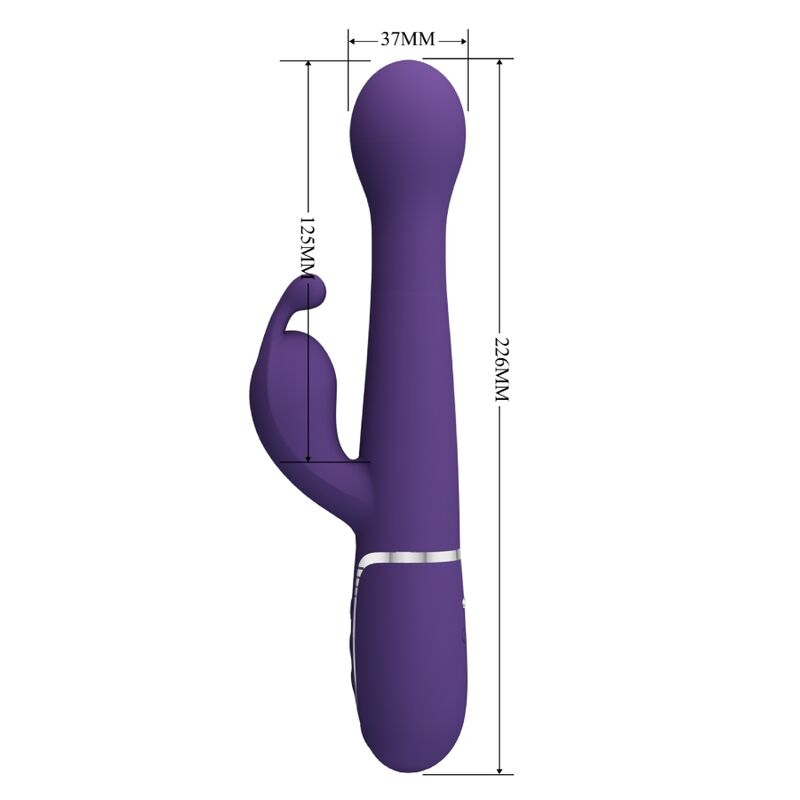 PRETTY LOVE - VIBRATORE DEJON CON RABBIT 3 IN 1 MULTIFUNZIONE CON SPINTA E ROTAZIONE VIOLA
