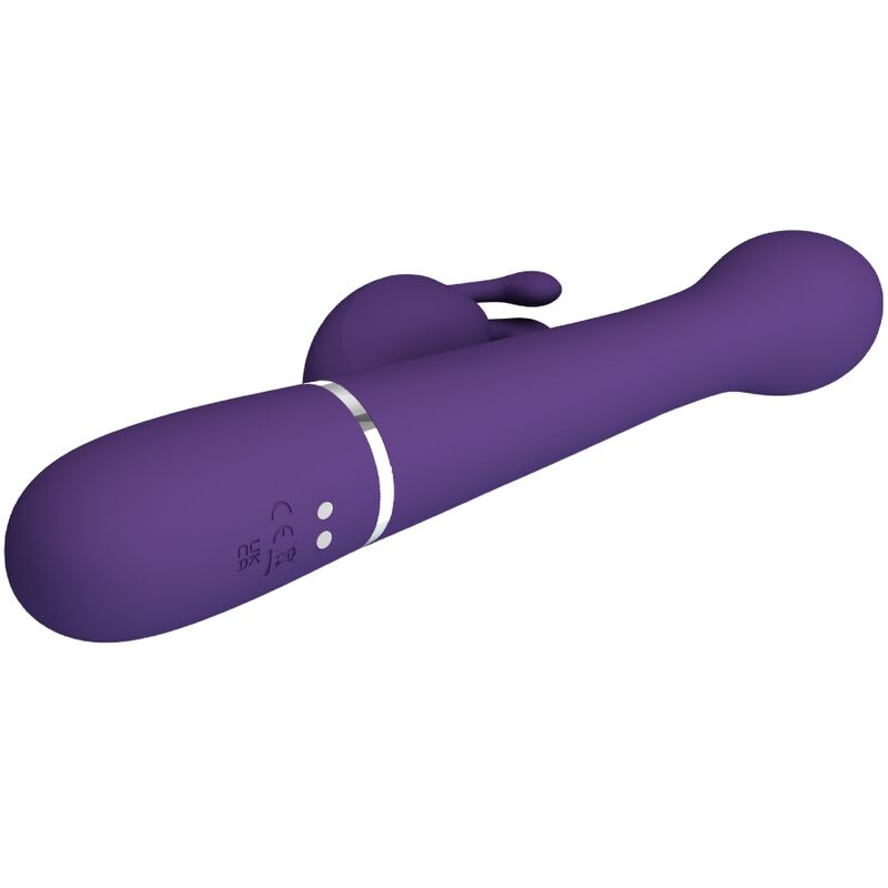 PRETTY LOVE - VIBRATORE DEJON CON RABBIT 3 IN 1 MULTIFUNZIONE CON SPINTA E ROTAZIONE VIOLA