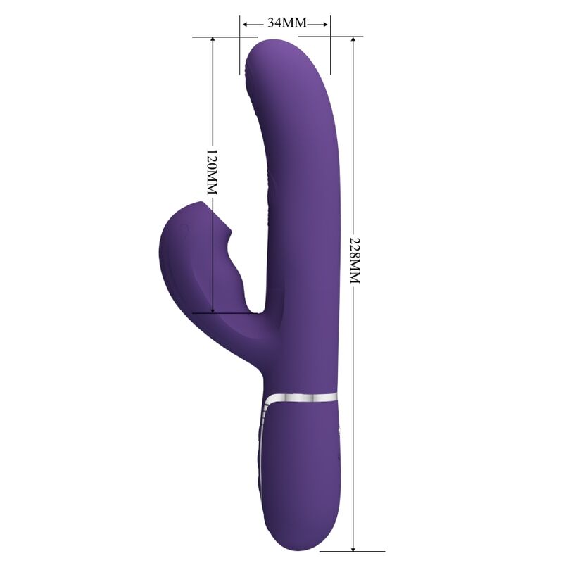 PRETTY LOVE - VIBRATORE PERLITA  MULTIFUNZIONE 3 IN 1 PUNTO G VIOLA