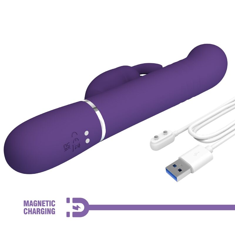 PRETTY LOVE - COALE VIBRATORE RABBIT CON SFERE ROTANTI 4 IN 1 VIOLA