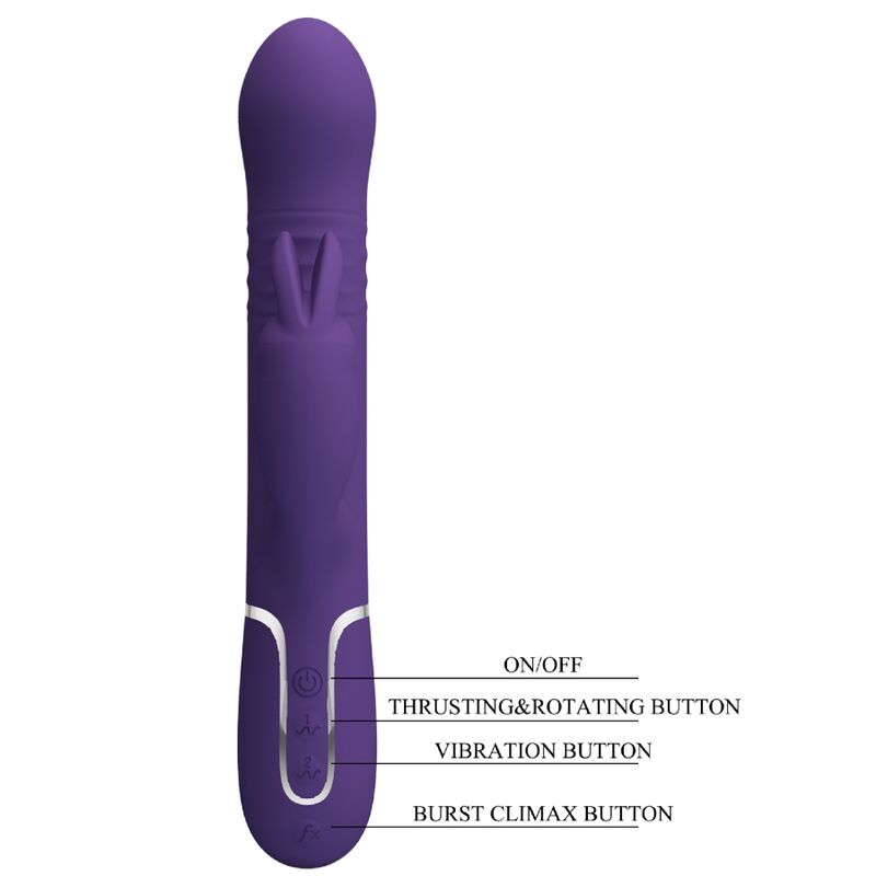 PRETTY LOVE - COALE VIBRATORE RABBIT CON SFERE ROTANTI 4 IN 1 VIOLA