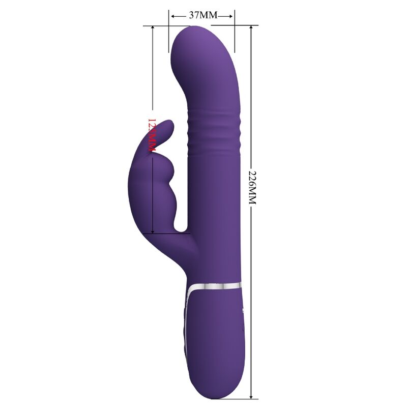 PRETTY LOVE - COALE VIBRATORE RABBIT CON SFERE ROTANTI 4 IN 1 VIOLA