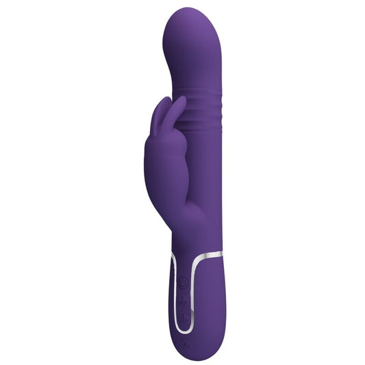 PRETTY LOVE - VIBRATORE COALE CON RABBIT E SFERE ROTANTI 4 IN 1 VIOLA