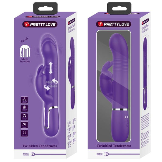 PRETTY LOVE - COALE VIBRATORE CONIGLIO CARBONE 4 EN 1 VIOLA