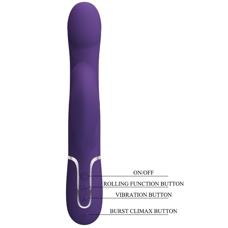 PRETTY LOVE - VIBRATORE ZALIN CON RABBIT CON PERLE 4 IN 1 VIOLA