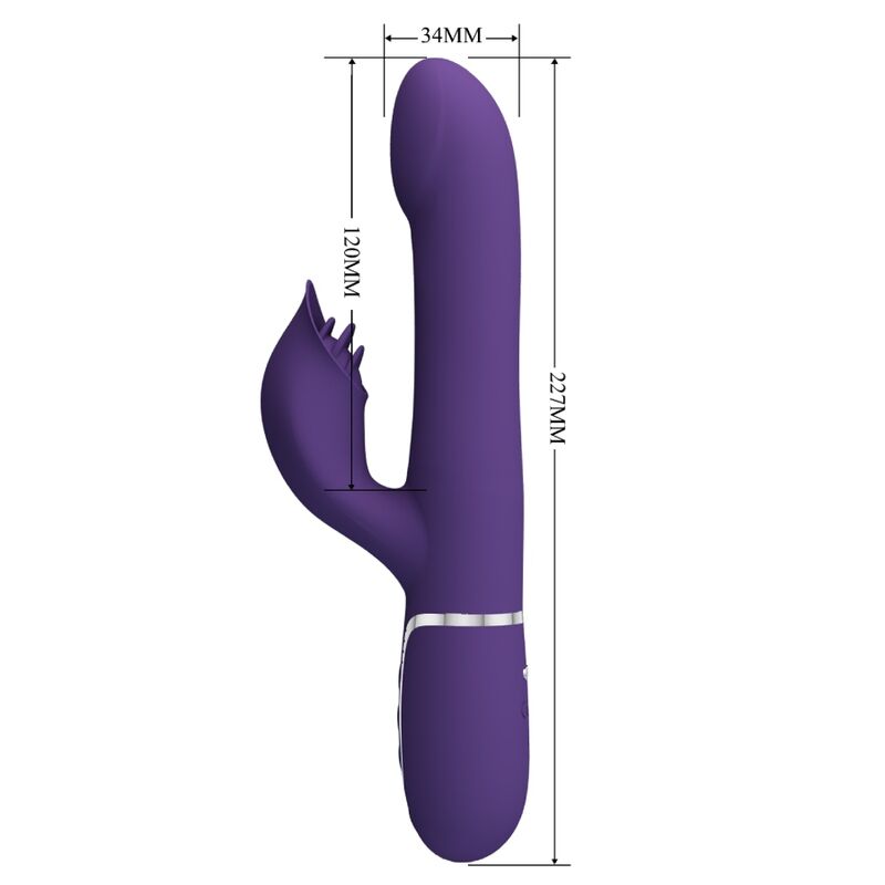 PRETTY LOVE - VIBRATORE ZALIN CON RABBIT CON PERLE 4 IN 1 VIOLA