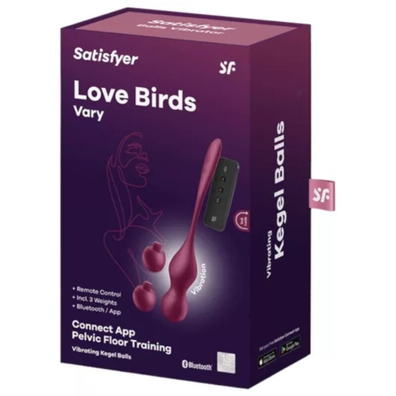 SATISFYER - LOVE BIRDS VARY PALLINE DI KEGEL VIBRANTI CON APP VIOLA