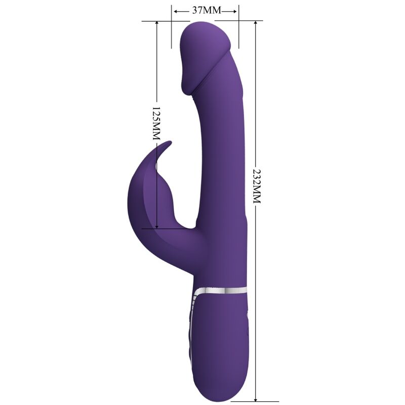 PRETTY LOVE - VIBRATORE KAMPAS MULTIFUNZIONE 3 IN 1 VIBRATORE CON LINGUA E RABBIT VIOLA