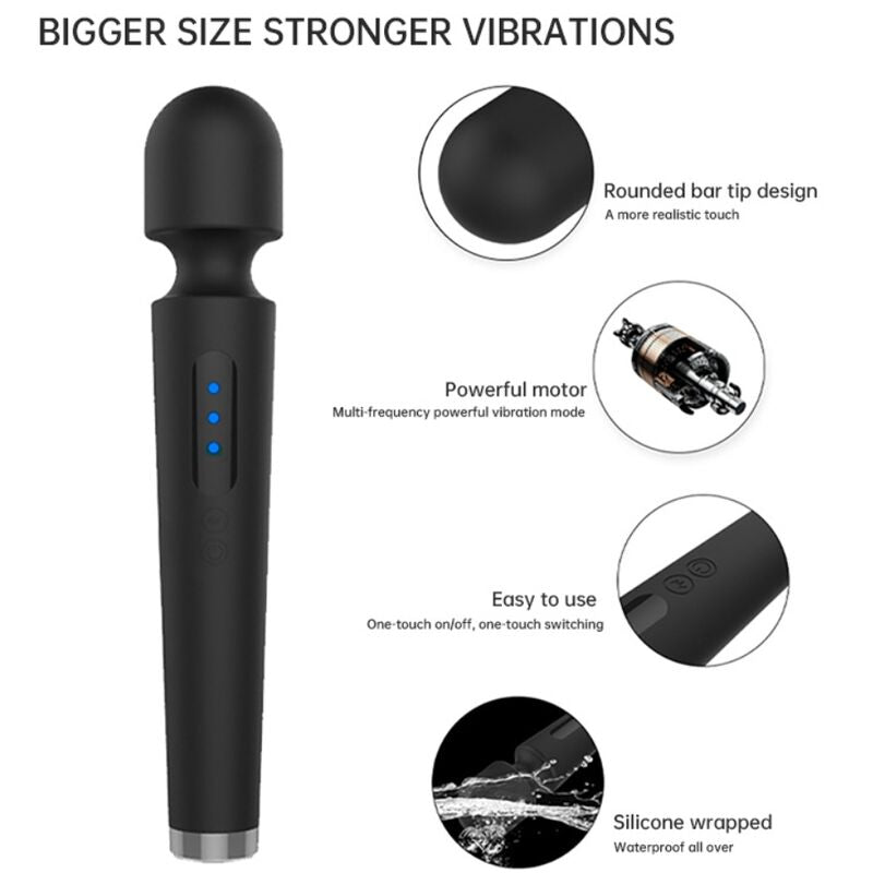 ARMONY - X POWER LARGE MASSAGGIATORE E VIBRATORE 7 VIBRAZIONI NERO