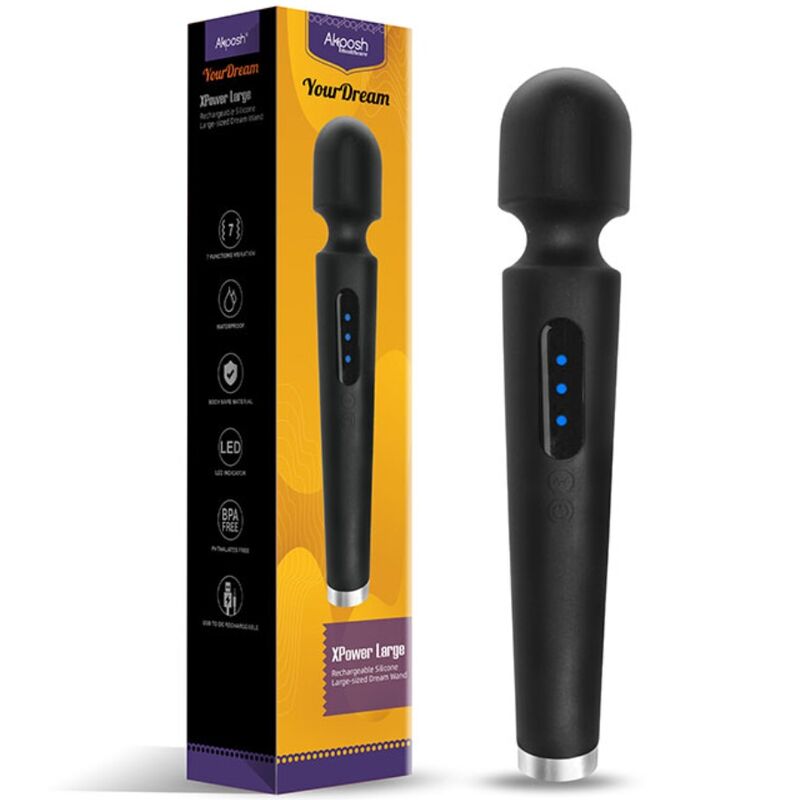 ARMONY - X POWER LARGE MASSAGGIATORE E VIBRATORE 7 VIBRAZIONI NERO