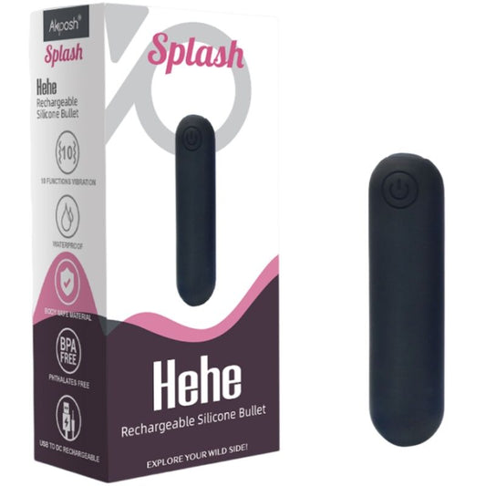ARMONY - SPLASH HEHE VIBRATORE BULLET SILICONE 10 VIBRAZIONI 65 X 15 CM NERO