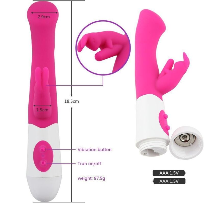 ARMONY - VIBRATORE CON RABBIT E  STIMOLATORE  PUNTO G ROSA