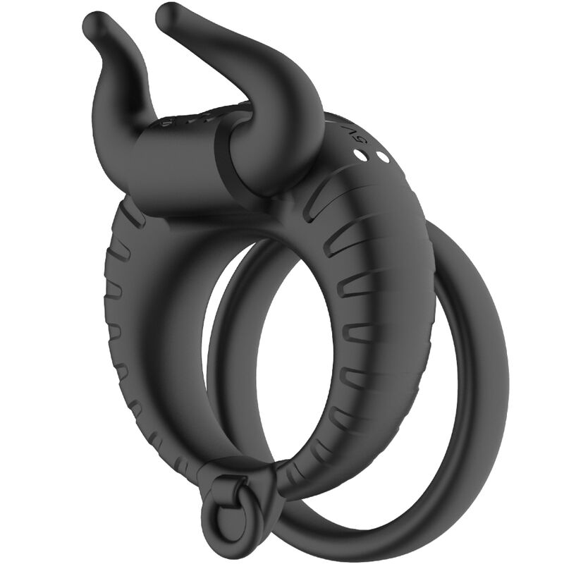 ANELLO PENE VIBRANTE  10 VELOCITÀ BULL'S PASSION NERO