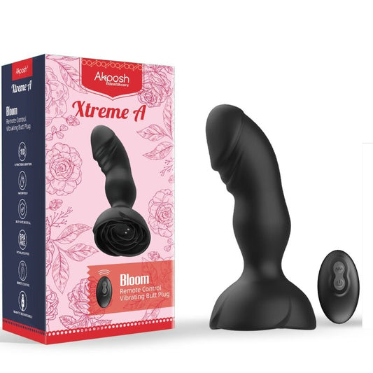 ARMONY - EXTREME A BLOOM ROSE VIBRATORE E PLUG ANALE TELECOMANDO NERO