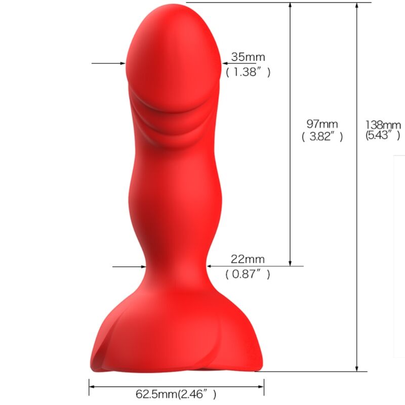 ARMONY - EXTREME A BLOOM ROSE VIBRATORE E PLUG ANALE TELECOMANDO ROSSO
