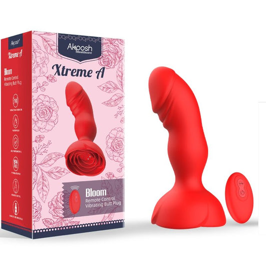 ARMONY - EXTREME A BLOOM ROSE VIBRATORE E PLUG ANALE TELECOMANDO ROSSO