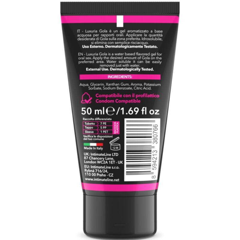 INTIMATELINE - LUXURIA GEL PER IL SESSO ORALE GUSTO CILIEGIA 50 ML